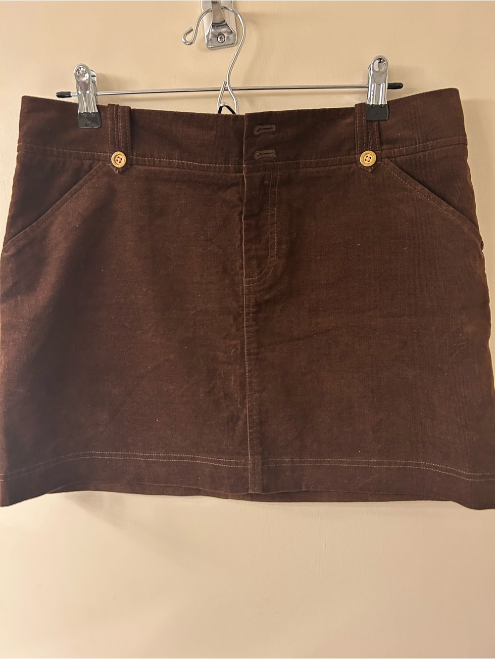 Lilly Pulitzer Chocolate Brown Corduroy Margie Mini Skirt Sz 8 Preppy Collegiate